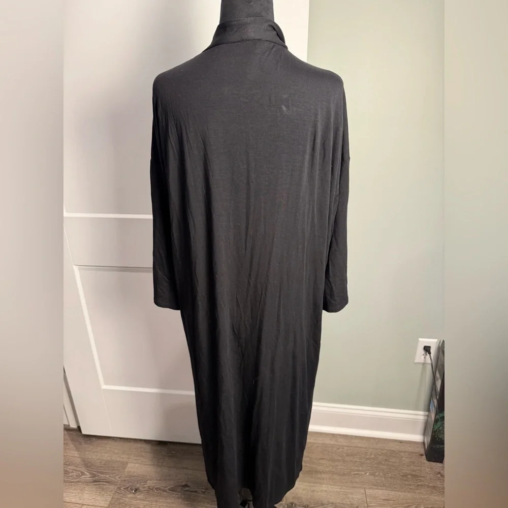 Eileen Fisher black Lightweight Tencel Cardigan Sweater Open Front